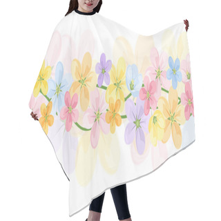 Personality  Horizontal Seamless Background With Colorful Flowers. Vector EPS-10. Hair Cutting Cape