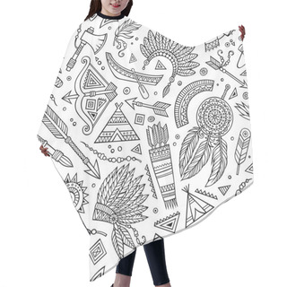 Personality  Tribal Native Ethnic Seamless Pattern   Hair Cutting Cape
