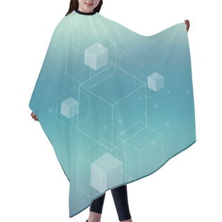 Personality  Abstract Neat Blurred Background With Transparent Cubes,  Hair Cutting Cape