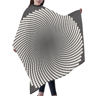 Personality  Vector Black And White Spiral Circles Swirl Abstract Round Optical Illusion Hair Cutting Cape