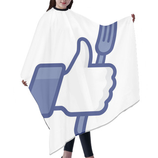 Personality  Like/Thumbs Up Symbol Icon With Fork Hair Cutting Cape