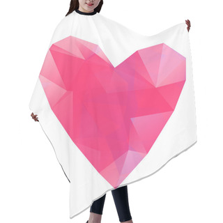 Personality  Polygonal Red Heart On White Background Hair Cutting Cape