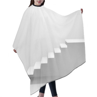 Personality  White Stairs. White Wall. Isolated. Empty Room. 3d Illustration. Hair Cutting Cape