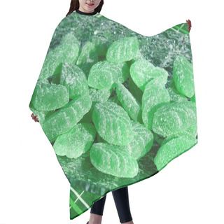 Personality  Green Mint Leaves Candies Hair Cutting Cape