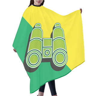 Personality  Binocular Green And Yellow Modern 3d Vector Icon Logo Hair Cutting Cape