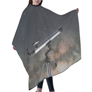 Personality  An Optical Telescope Perches On A Tripod, Silhouetted Against A Vibrant Nocturnal Tapestry Laced With Stars And The Glowing Hues Of Distant Nebulas, Inviting The Eyes To The Wonders Above. Hair Cutting Cape
