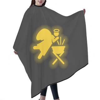 Personality  Angel Yellow Glowing Neon Icon Hair Cutting Cape