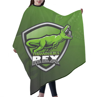 Personality  Tyrannosaurus Rex Esport Mascot Logo Design Hair Cutting Cape