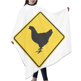 Personality  Road Sign - Chicken Crossing Hair Cutting Cape