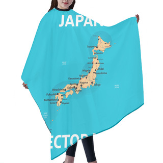 Personality  Vector Map Of Japan With Cities And Roads On Separate Layers Hair Cutting Cape