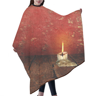 Personality  Candle Stubb On Rustic Moody Background Hair Cutting Cape
