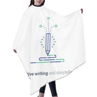 Personality  Content Writing, Creative Story Telling Vector Icon Hair Cutting Cape
