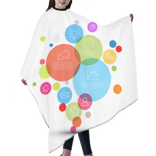 Personality  Diagram Infographic Template With Descriptive Circles Hair Cutting Cape