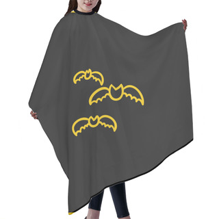 Personality  Bats Group Outline Yellow Glowing Neon Icon Hair Cutting Cape
