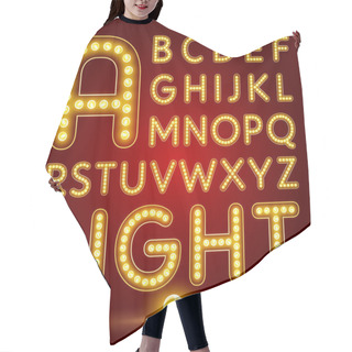 Personality  Alphabet Font With Realistic Lamp Hair Cutting Cape