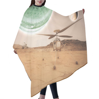 Personality  Futuristic Mars Rover Exploring Vasts Of Red Planet B Hair Cutting Cape