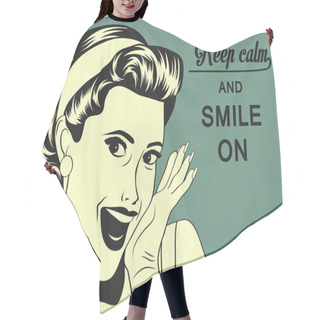 Personality  Pop Art Retro Woman In Comics Style Hair Cutting Cape