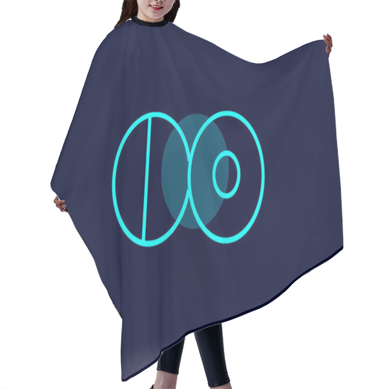 Personality  co c o blue line circle alphabet letter logo icon template vecto hair cutting cape