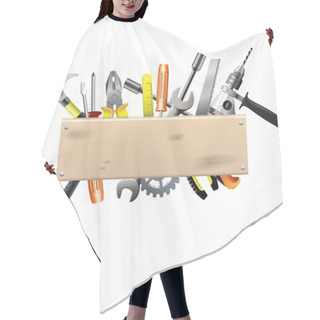 Personality  Vector Board With Tools Hair Cutting Cape