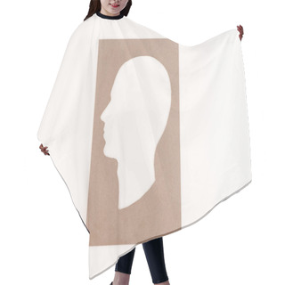 Personality  Top View Of Human Head Silhouette Isolated On White Hair Cutting Cape