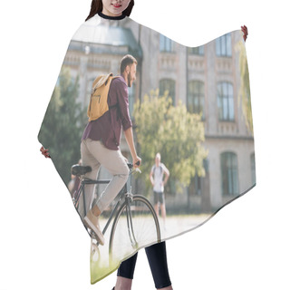 Personality  Man Riding Bicycle Hair Cutting Cape