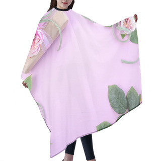 Personality  Feminine Background With Gift And Silk Roses Hair Cutting Cape