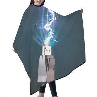 Personality  Electric Cable With Glowing Electricity Lightning Hair Cutting Cape