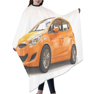 Personality  Orange City Car With Blank Surface For Your Creative Design. 3D Rendering. Hair Cutting Cape