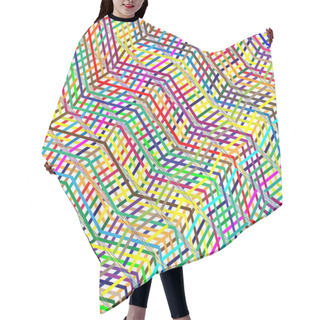Personality  Colorful Scribble, Cross Hatch Geometric Lines Pattern. Intersec Hair Cutting Cape