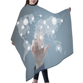 Personality  Internet Concept Of Global Technology Hair Cutting Cape