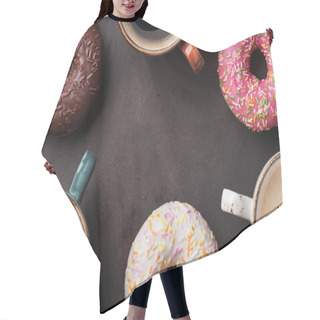 Personality  Coffee Cups And Colorful Donuts Hair Cutting Cape