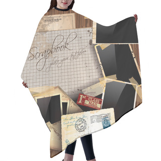 Personality  Vintage Scrapbook Composition Hair Cutting Cape