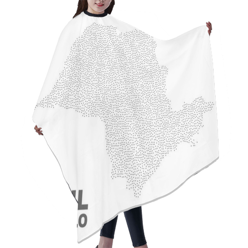 Personality  Vector Sao Paulo State Map of Dots hair cutting cape