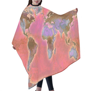 Personality  World Map Illustration Hair Cutting Cape