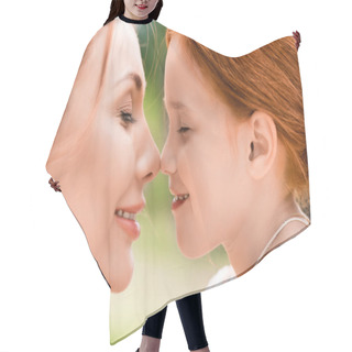 Personality  Beautiful Happy Mother And Daughter  Hair Cutting Cape