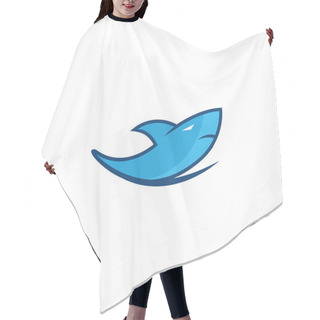 Personality  Hunter Blue Shark Icon Hair Cutting Cape