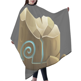 Personality  Cartoon Rock With Glowing Rune.  Hair Cutting Cape