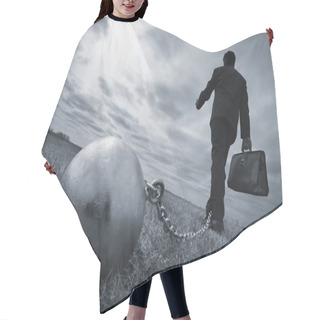 Personality  Businessman With Ball And Chain Hair Cutting Cape