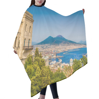 Personality  Aerial View Of Naples With Mt Vesuvius, Campania, Italy Hair Cutting Cape