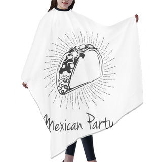 Personality  Taco In Beams. Mexico Food. Traditional Mexican Cuisine. Vector. Hair Cutting Cape