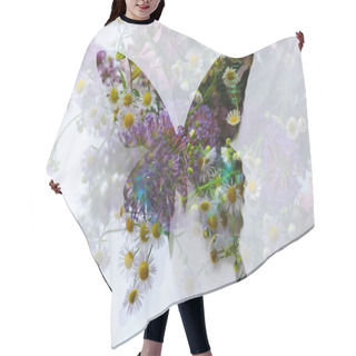 Personality  Abstract Floral Butterfly Hair Cutting Cape