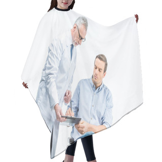 Personality  Handicapped Man And Doctor  Hair Cutting Cape