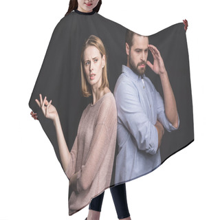 Personality  Young Man And Woman Hair Cutting Cape