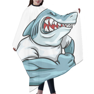 Personality  Shark Mascot, Team Logo Design Hair Cutting Cape