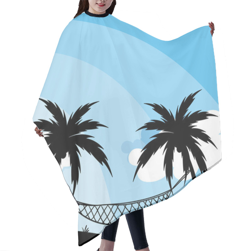 Personality  Silhouette of hammock between trees	 hair cutting cape