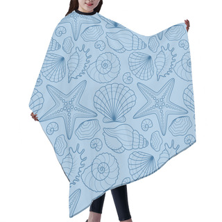 Personality  Seamless Background With Starfish And Seashells Hair Cutting Cape