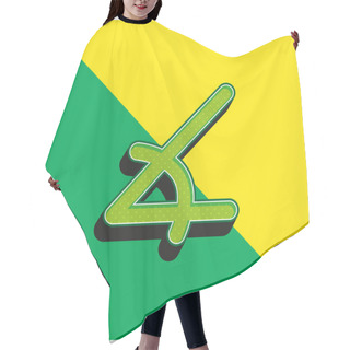 Personality  Angle Of Acute Shape Green And Yellow Modern 3d Vector Icon Logo Hair Cutting Cape