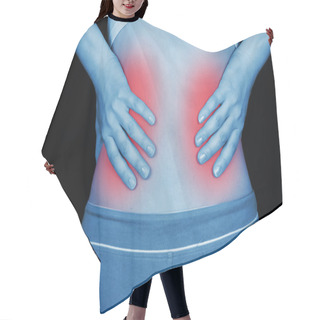 Personality  Sore Kidney, Shown Red Hair Cutting Cape