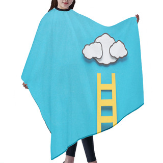 Personality  Paper Ladder With Clouds And Copy Space On Background, Setting Goals Concept Hair Cutting Cape