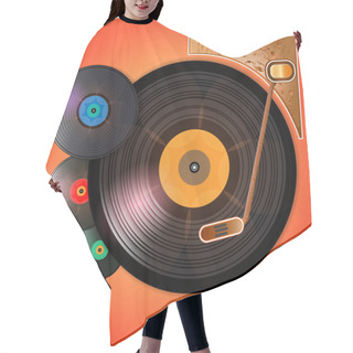 Personality  Vinyl Records, Vector Illustration  Hair Cutting Cape